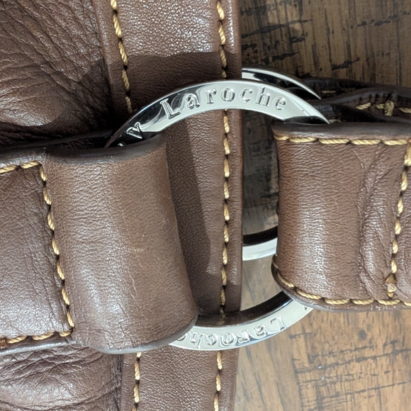 Guy Laroche Leather Handbag Chocolate Brown Leather Shoulder bag - Picture 14 of 16